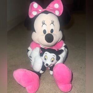 Disney Minnie Mouse plush Figaro tuxedo cat kitten 14" Just Play Pink Polka Dot